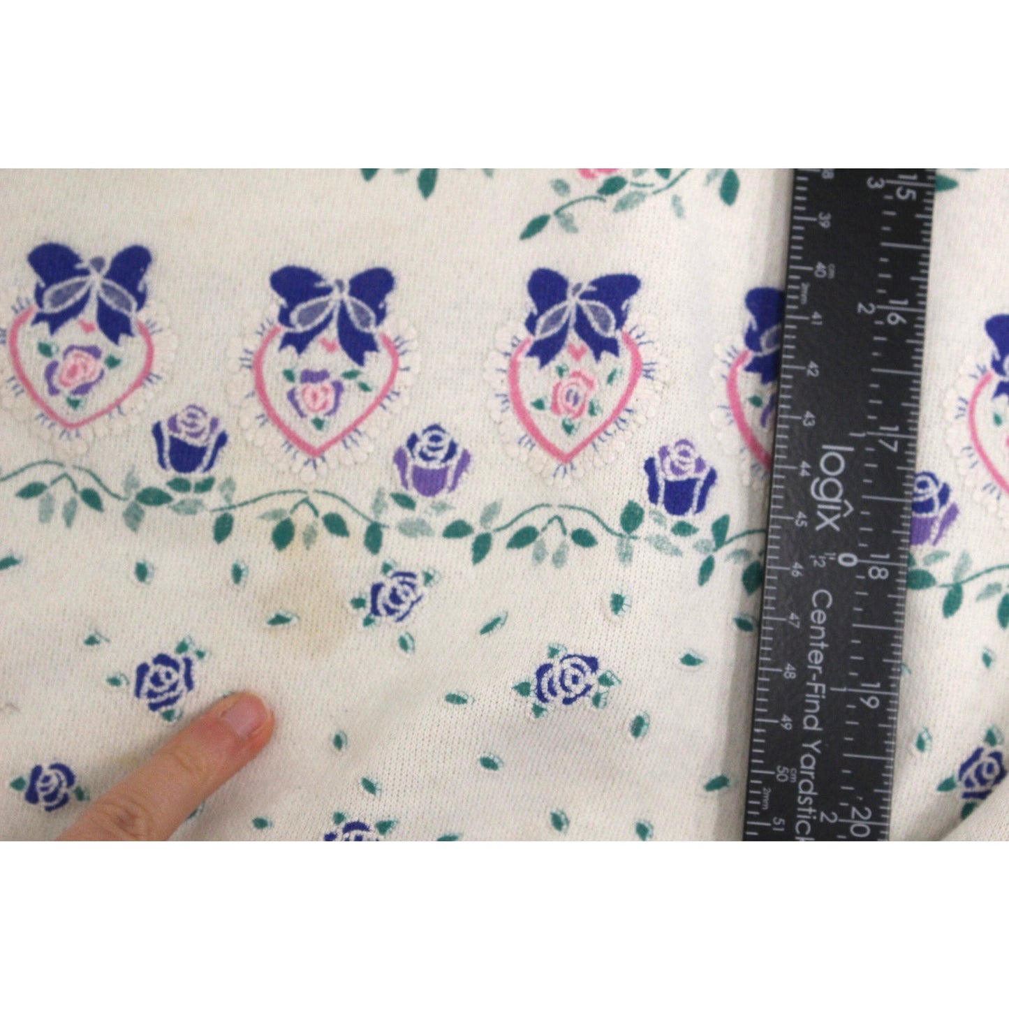 Vintage Kitty Cat Hearts Bows Flowers Sweatshirt Large