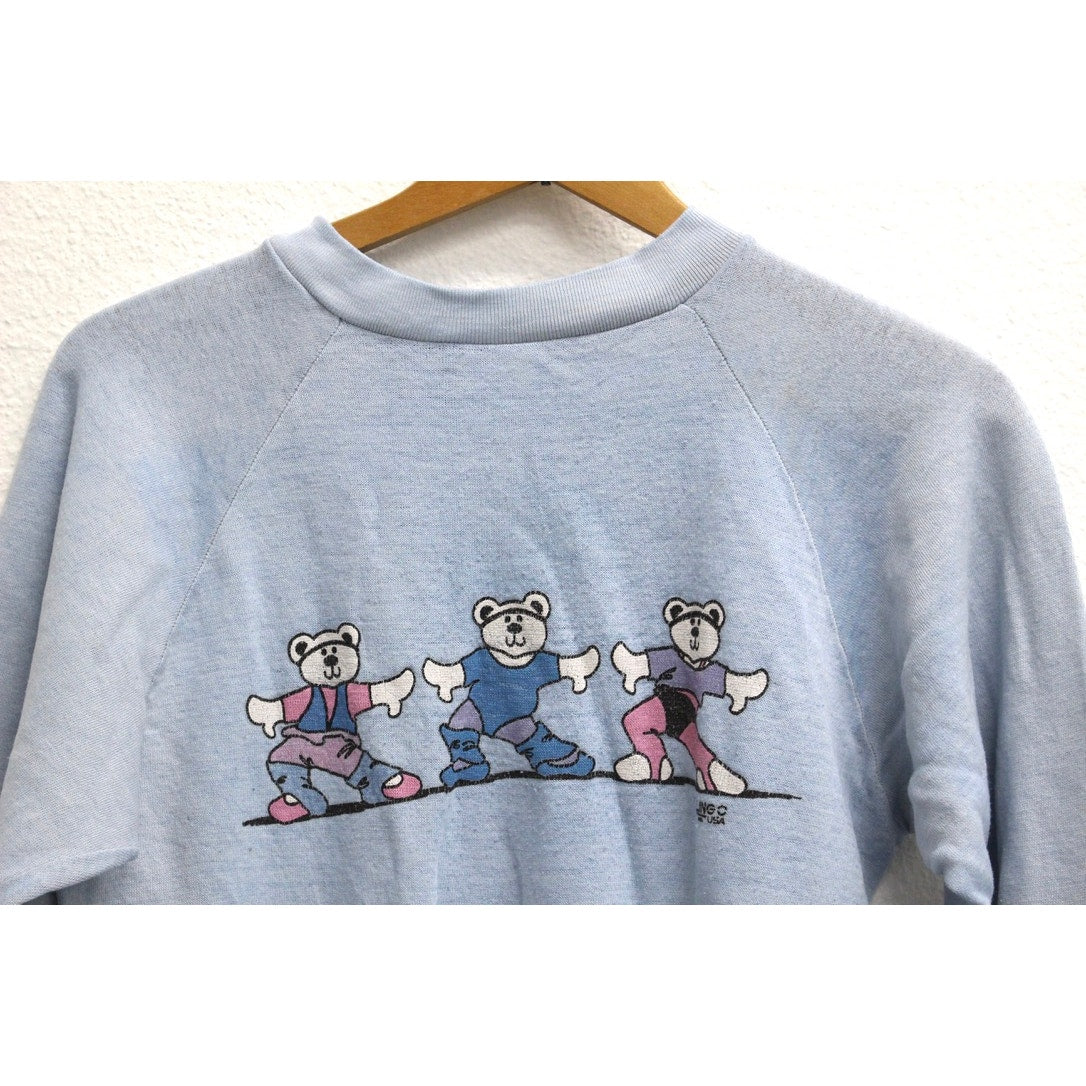 Vintage Teddy Bear Aerobics Sweatshirt Small