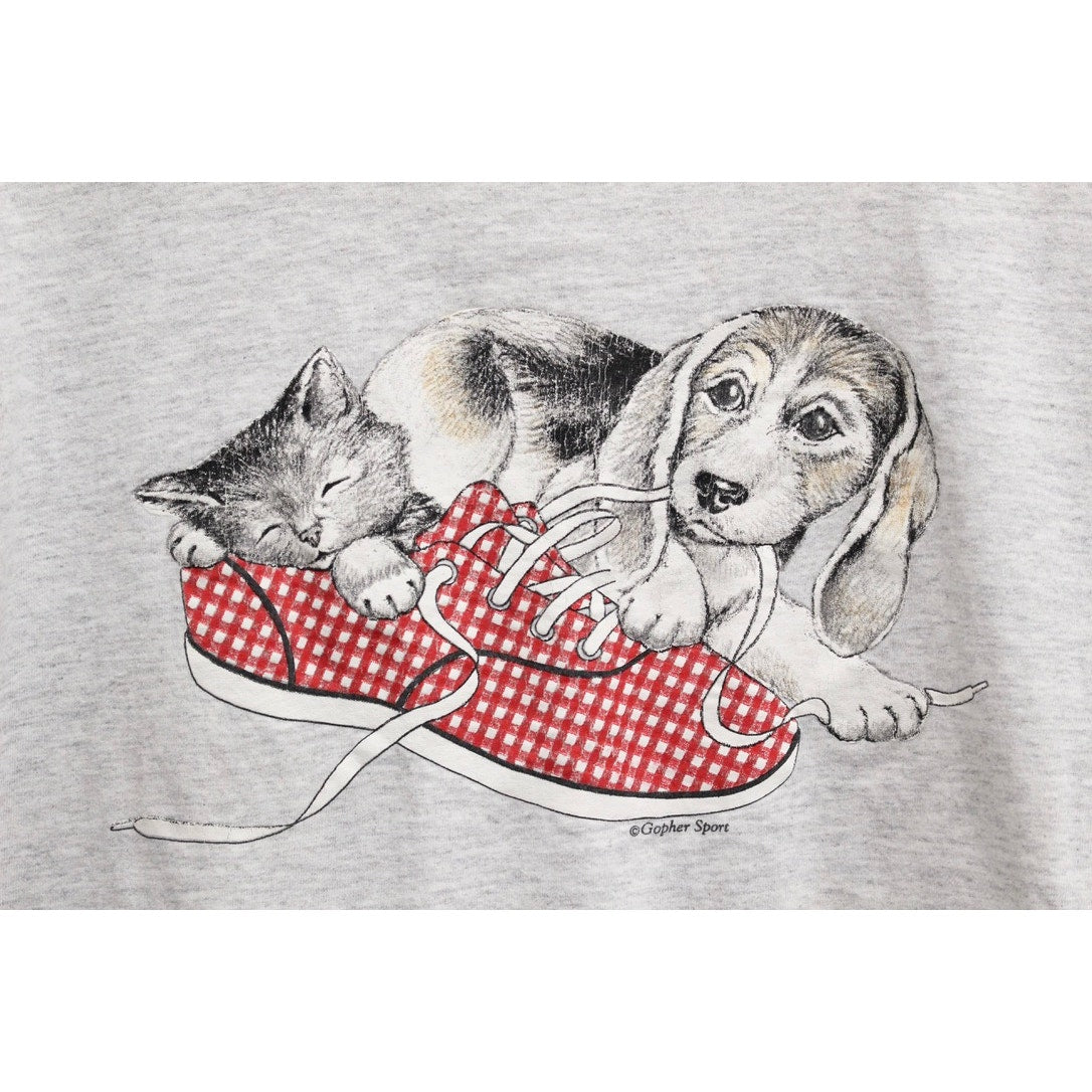 Vintage Puppy Kitten Shoe T Shirt Large