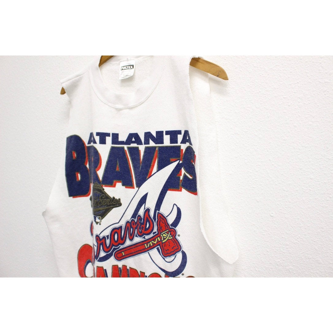 Vintage Atlanta Braves 1995 Championship Cut Off Sweatshirt XL