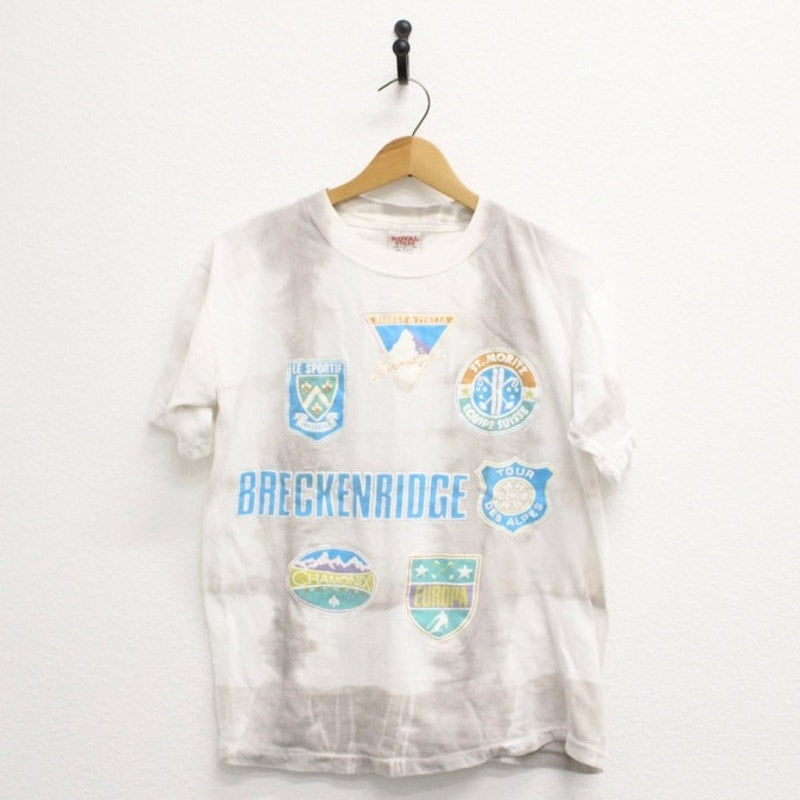 Vintage Breckenridge Sports Badges Tie Dye T Shirt Medium