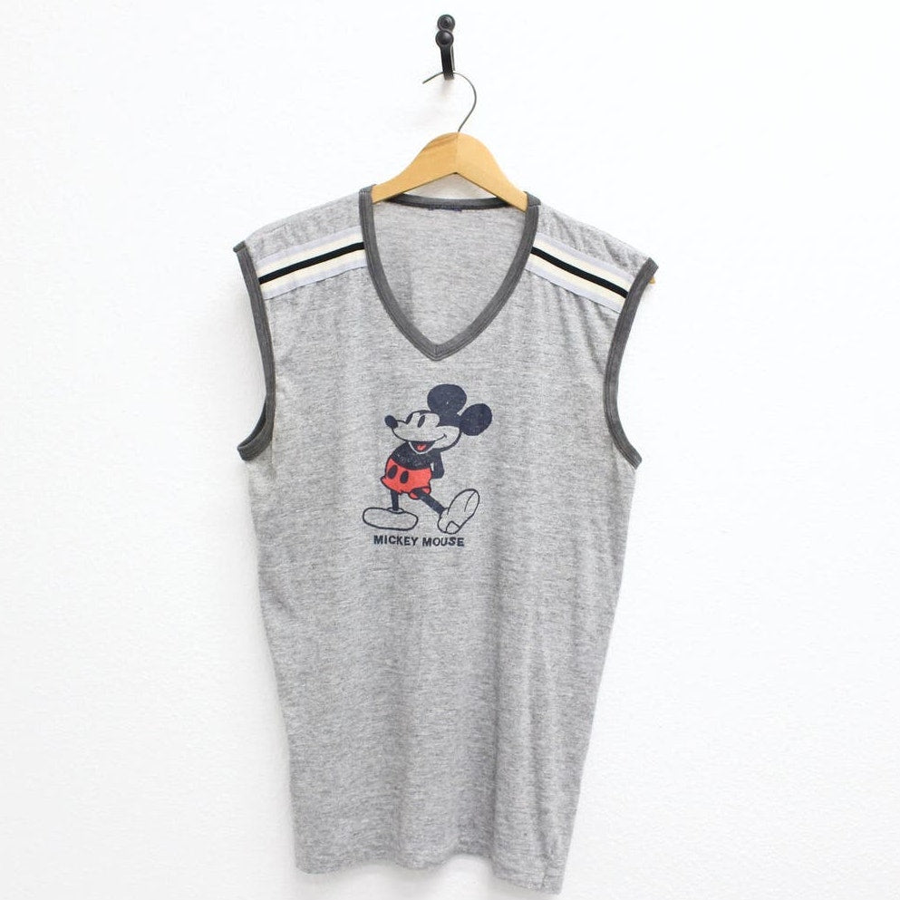 Vintage Classic Walt Disney Mickey Mouse Sleeveless T Shirt Large