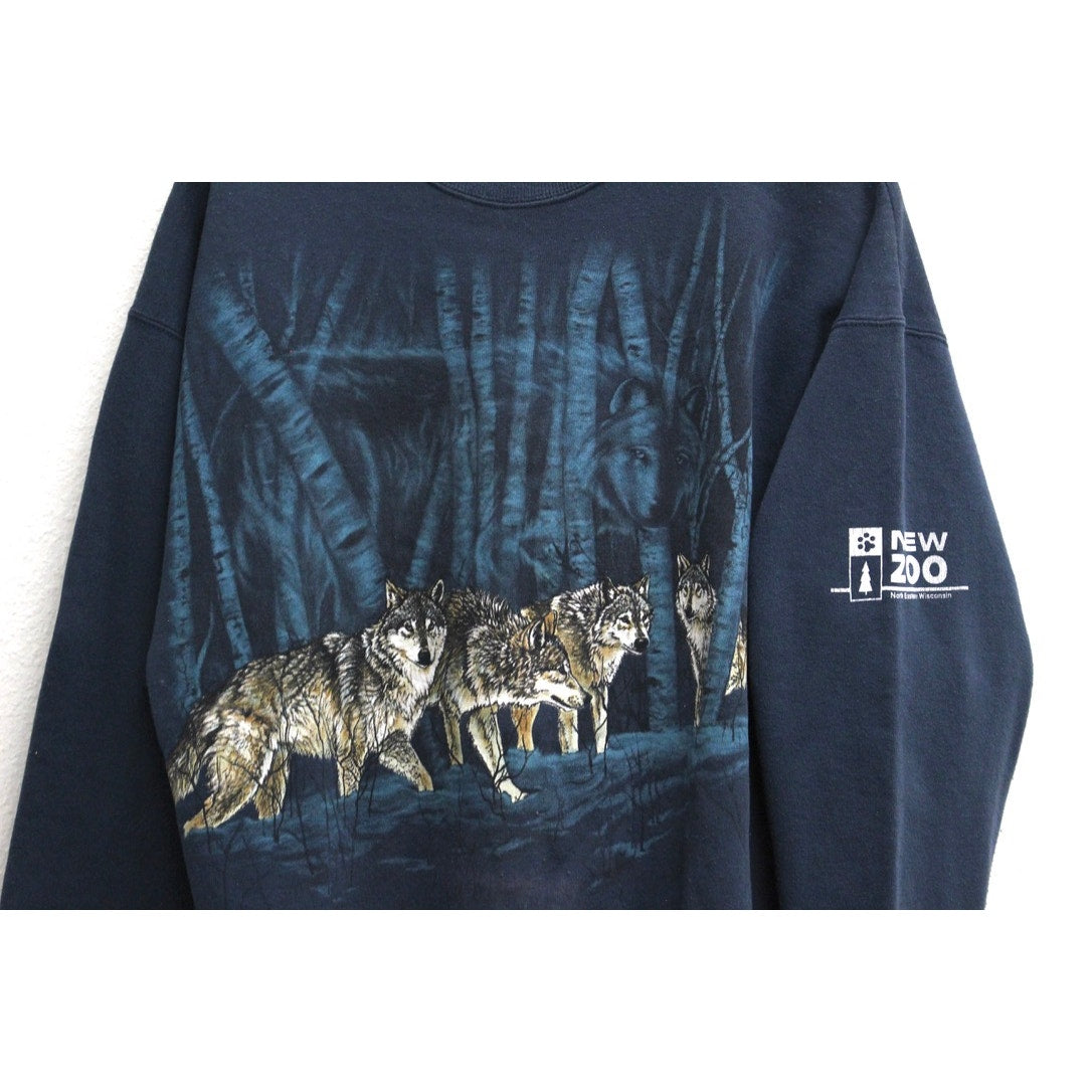 Vintage Wolf Pack Wilderness Sweatshirt Large