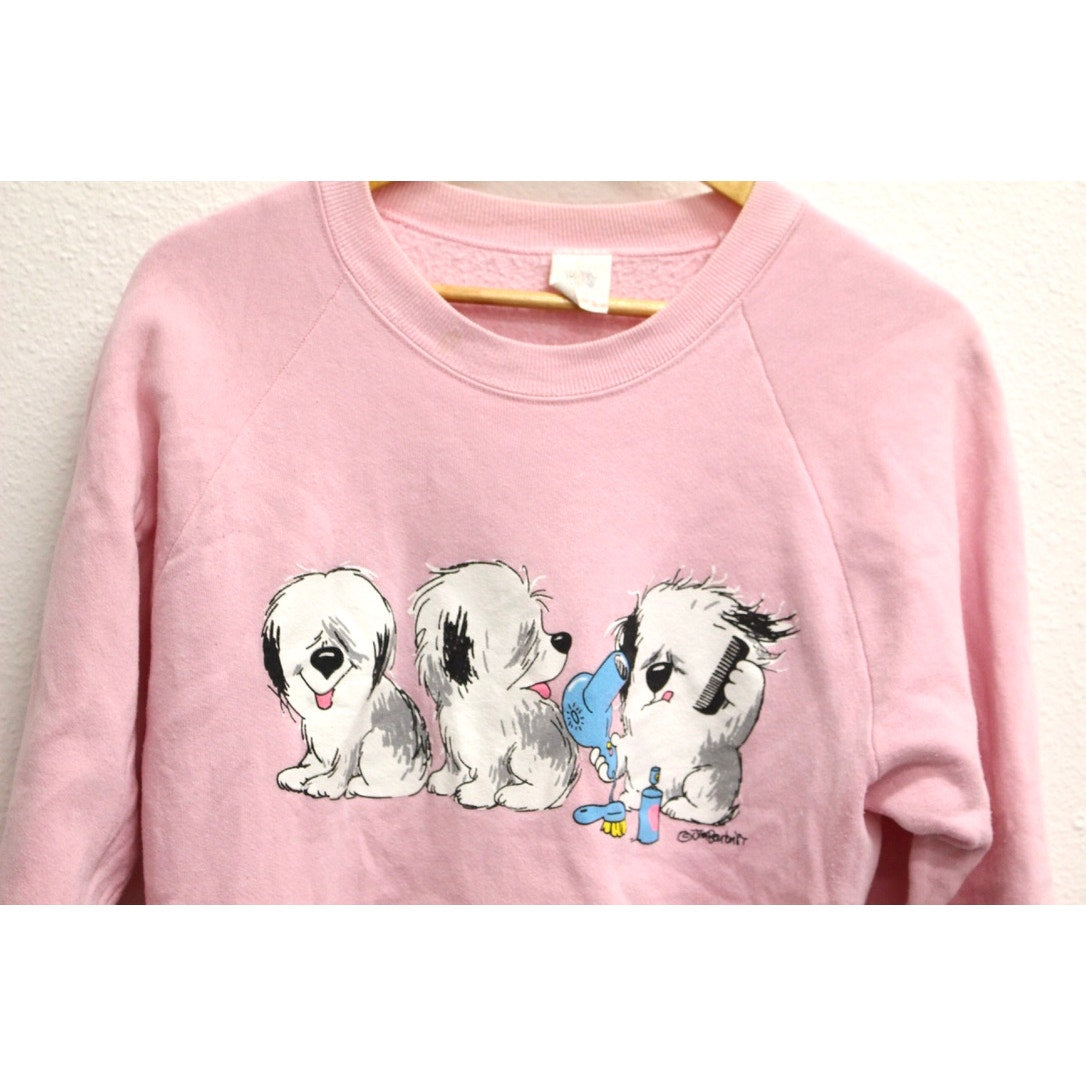 Vintage Cute Shaggy Dog Grooming Sweatshirt Medium