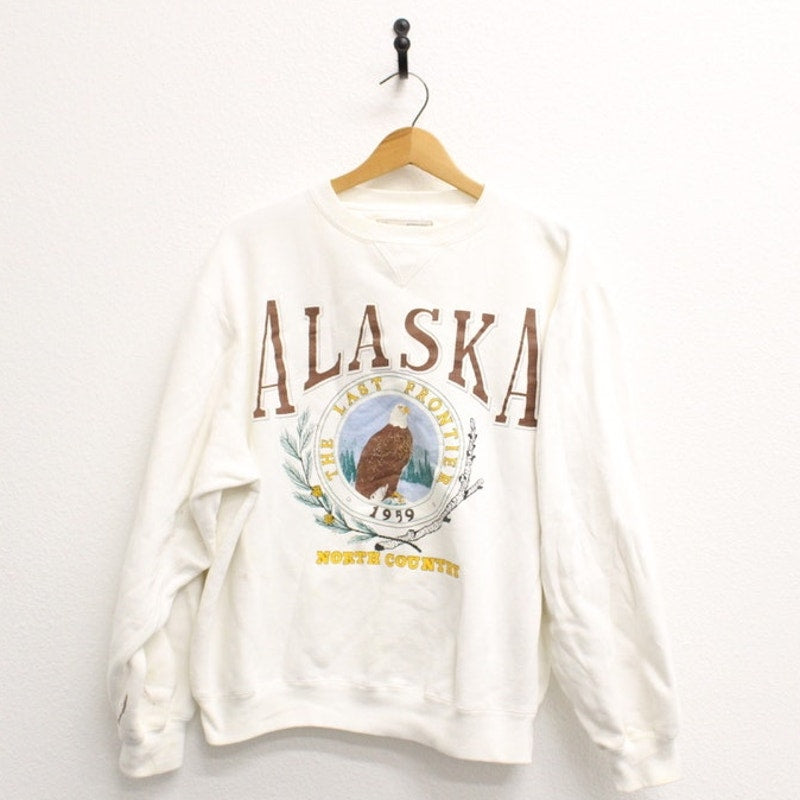 Vintage Alaska The Last Frontier Bald Eagle Sweatshirt Medium