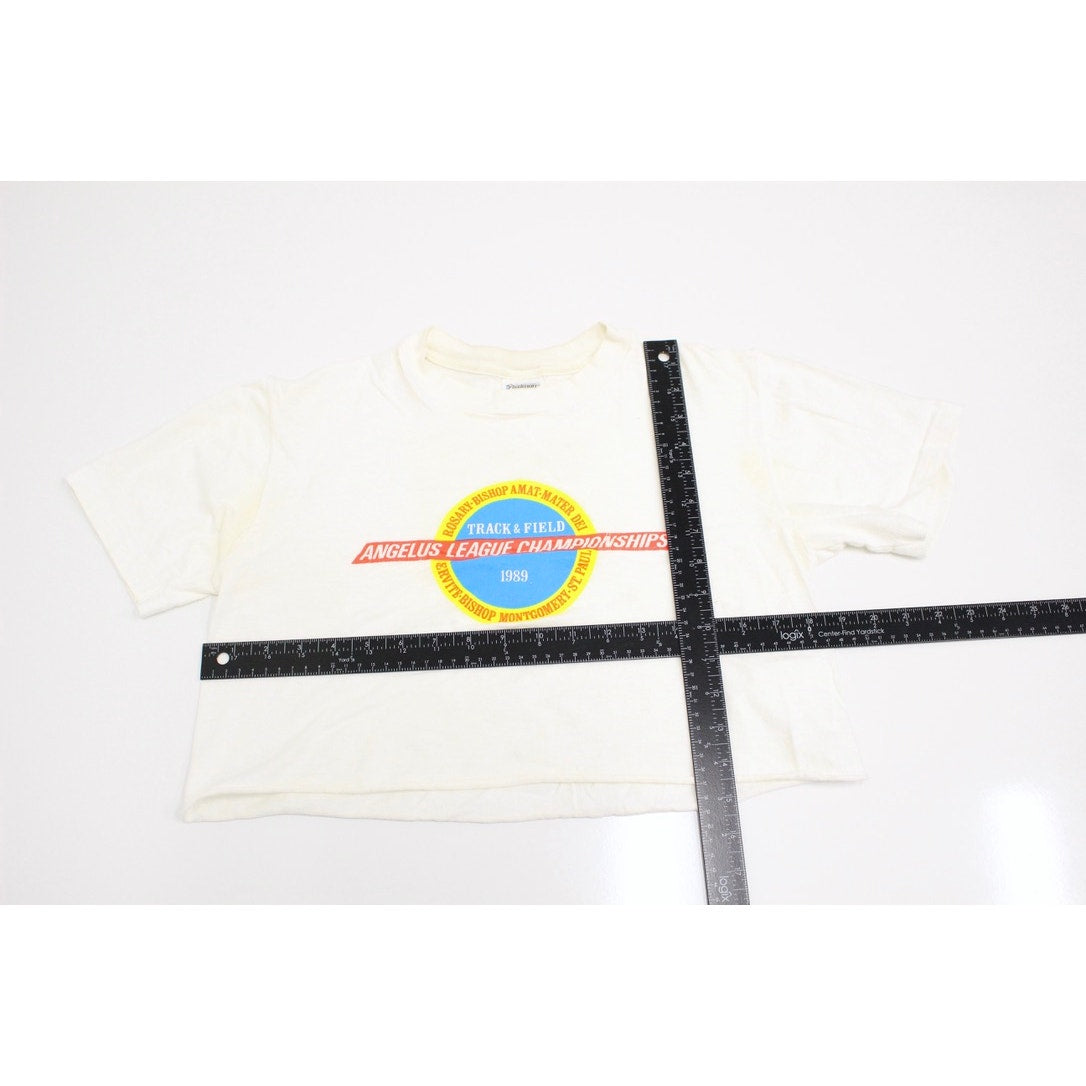 Vintage Bishop Amat Track And Field Championships 1989 Cropped T Shirt Medium