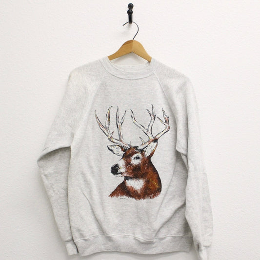 Vintage Stag Buck Wilderness Sweatshirt Large