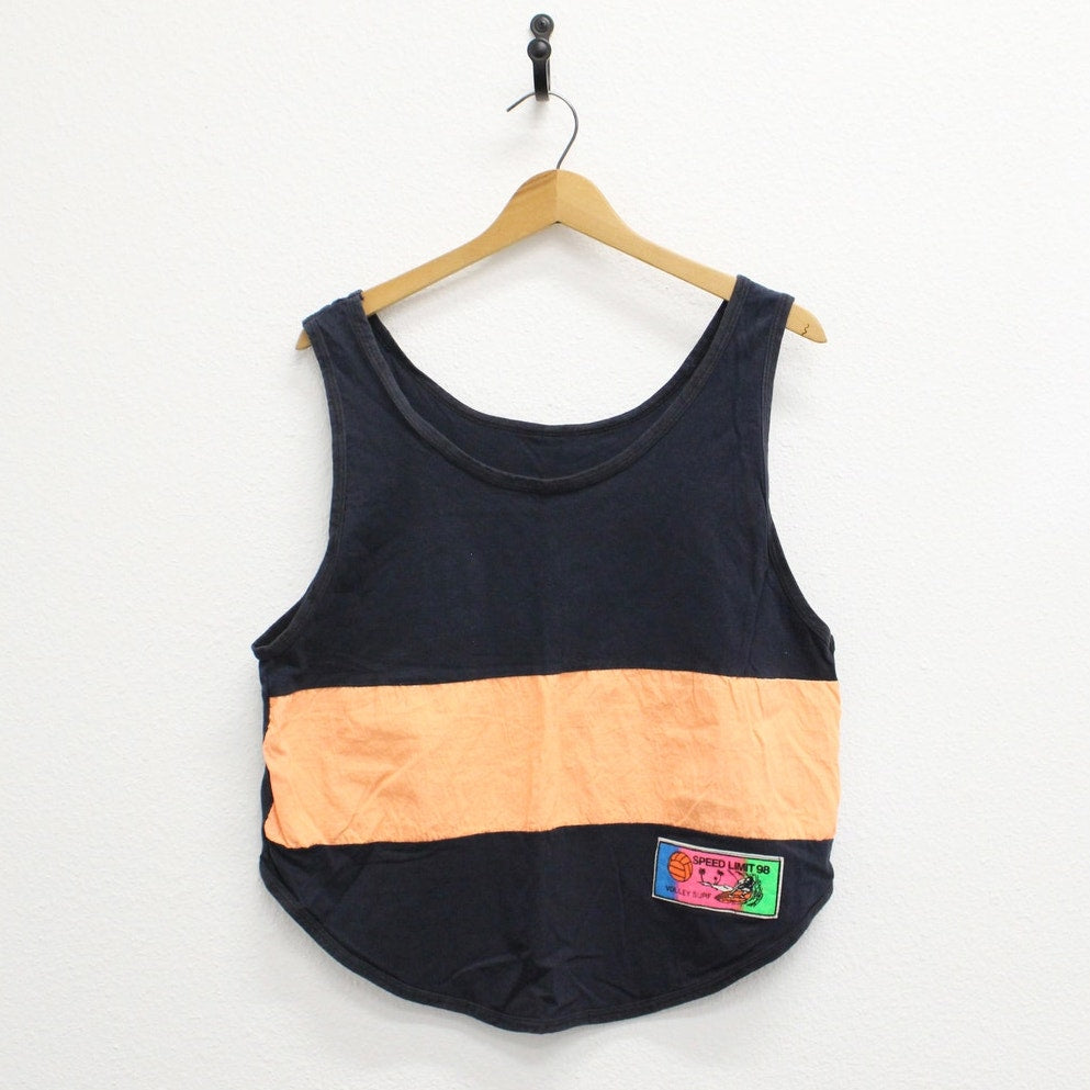 Vintage Beach Volleyball Surf Tank Top Medium