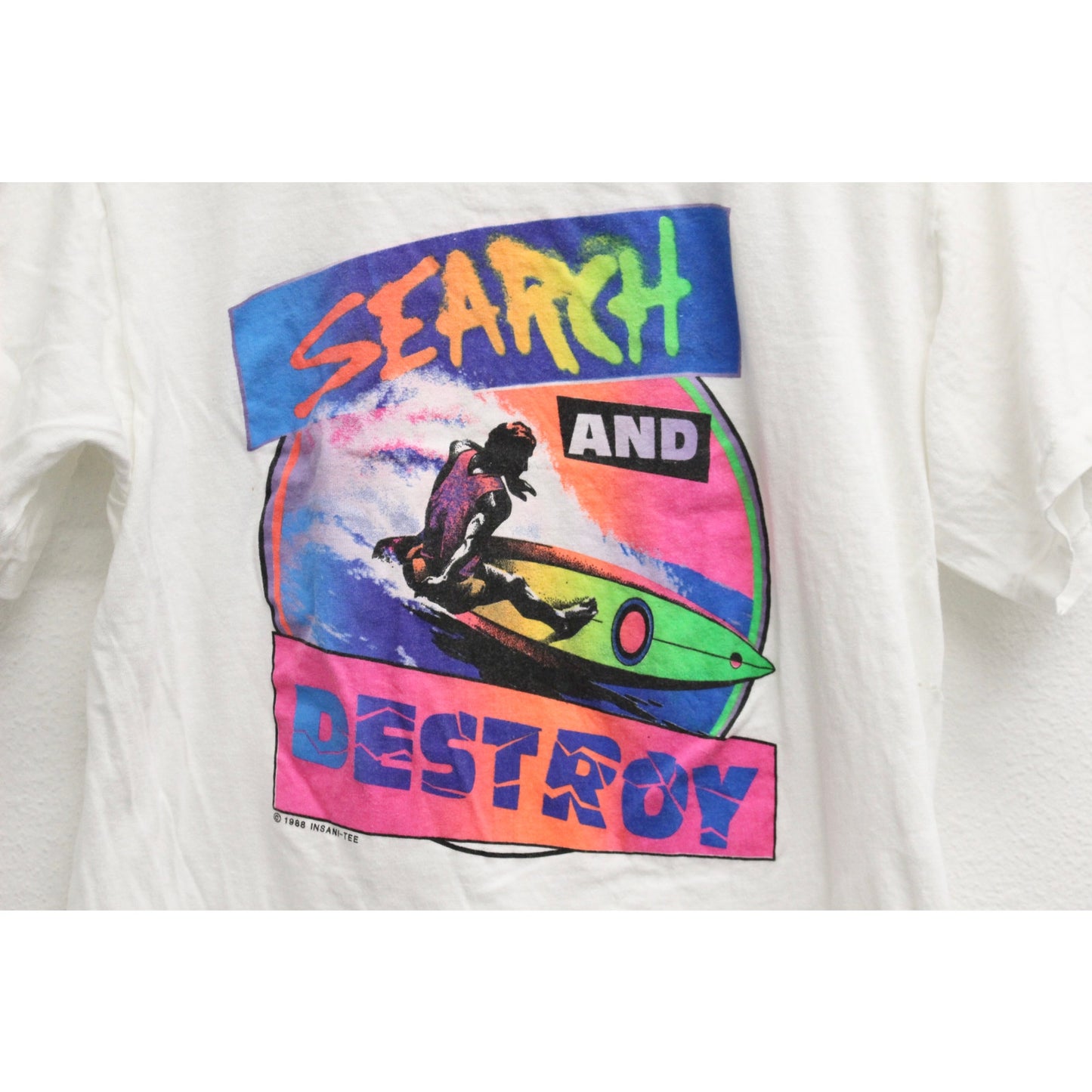 Vintage Search and Destroy Surfing T Shirt Medium