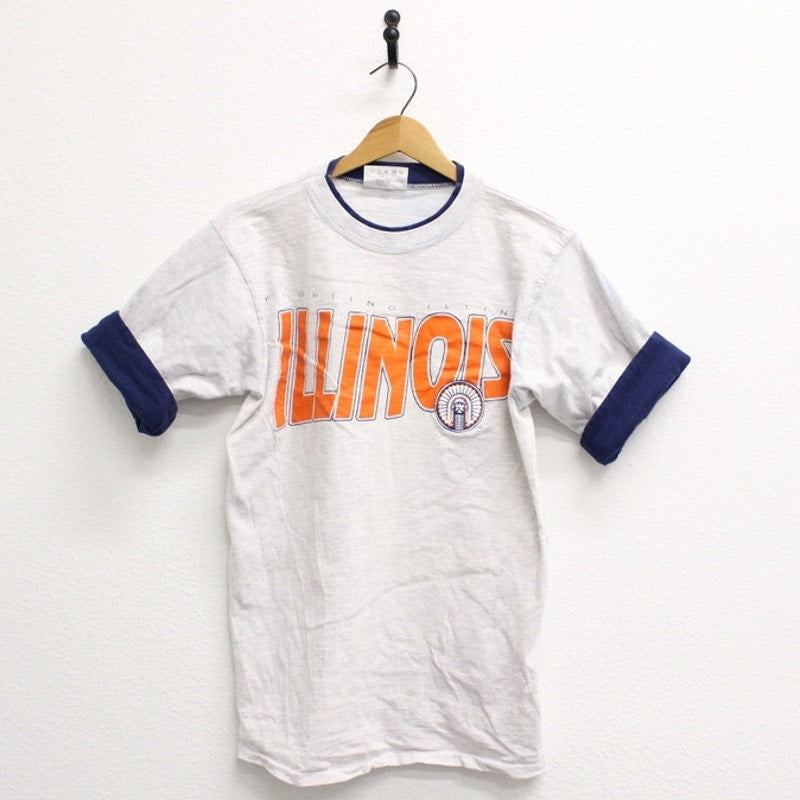 Vintage University of Illinois Fighting Illini T Shirt Large