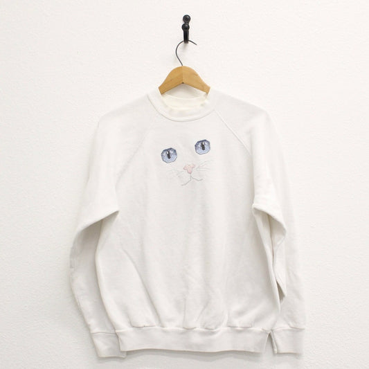 Vintage Kitty Cat Face Sweatshirt XL