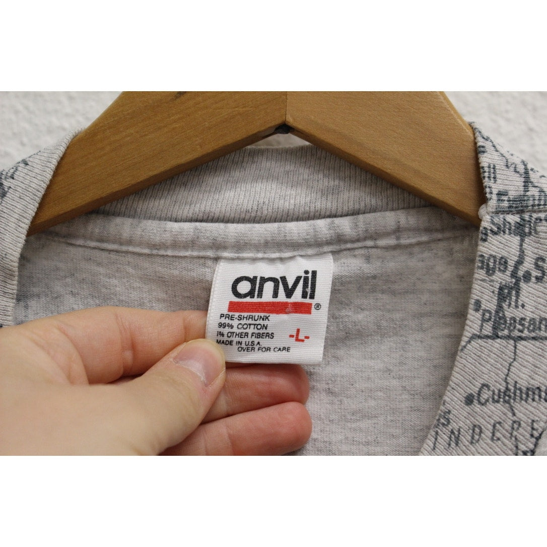 Vintage Arkansas Map T Shirt Large