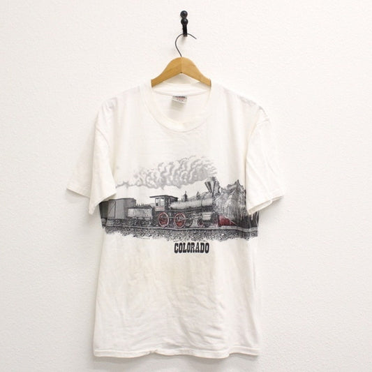 Vintage Colorado Railroad Train T Shirt XL