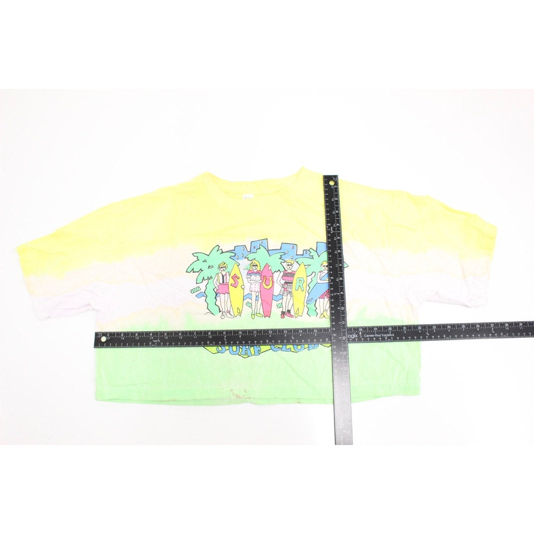 Vintage Surf Club Neon Crop Top T Shirt Small