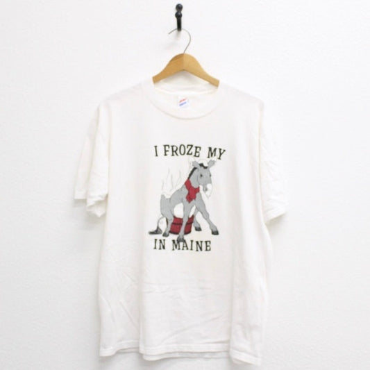 Vintage I Froze My Ass in Maine T Shirt Large