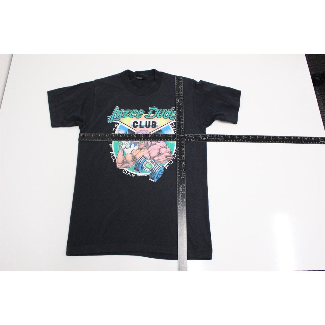 Vintage Lazee Dudes Club Weight Lifting T Shirt Medium