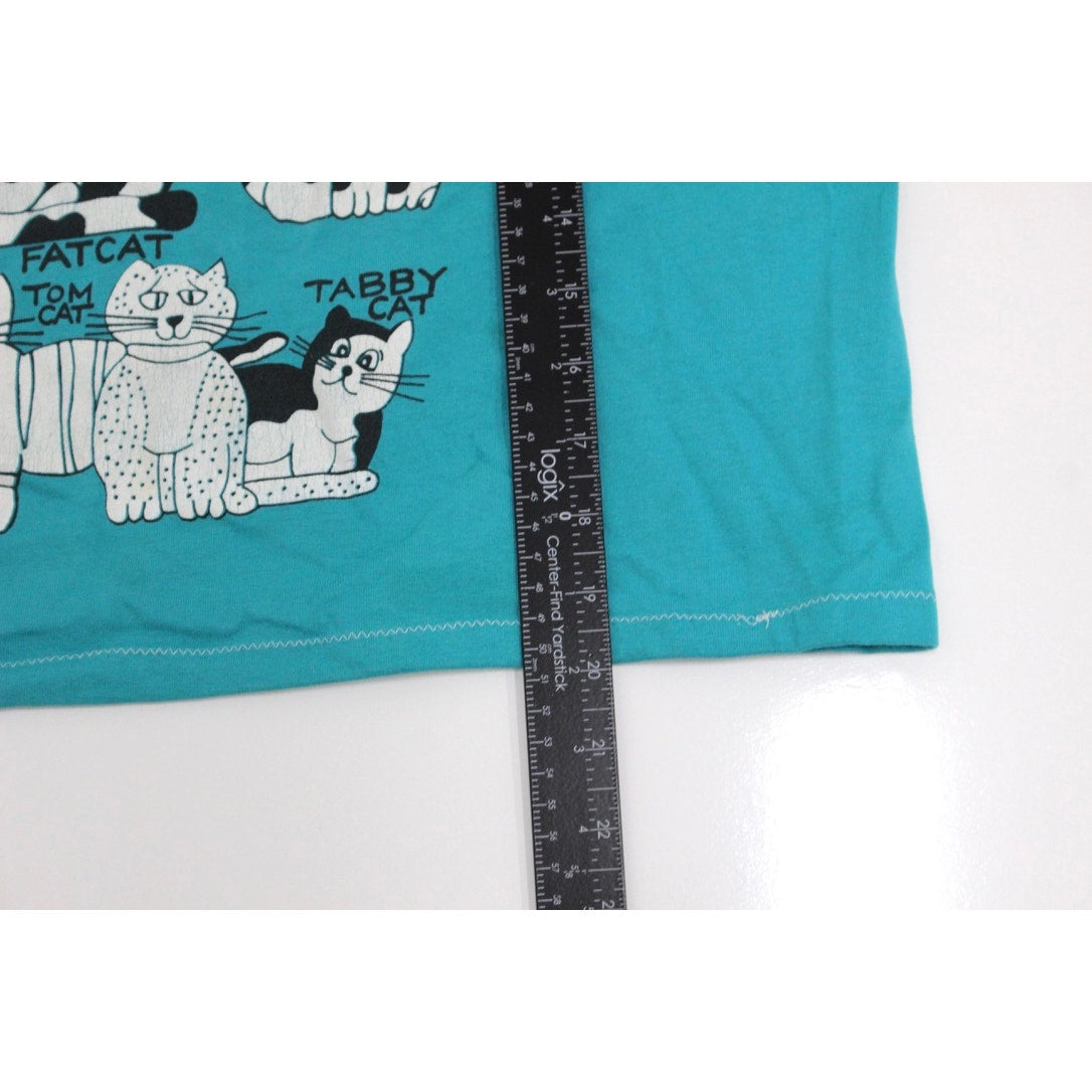 Vintage Kitty Cats Crop Top T Shirt XL