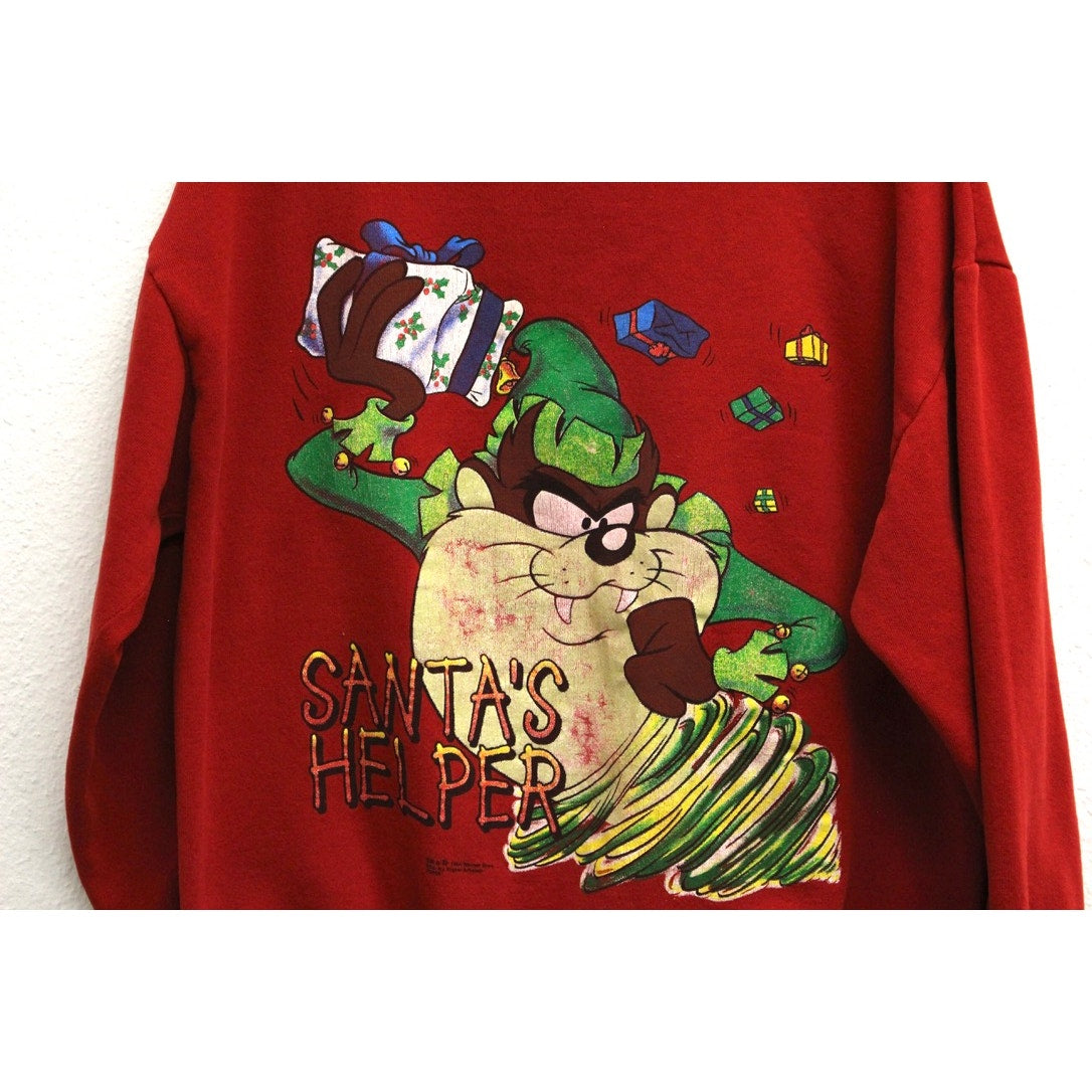 Vintage Looney Tunes Taz Christmas Sweatshirt Large