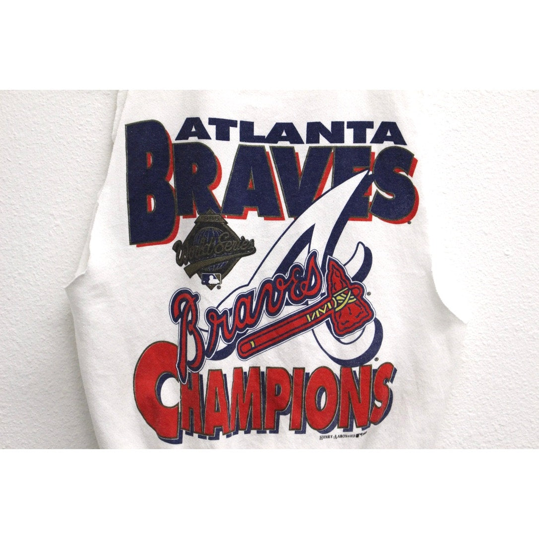 Vintage Atlanta Braves 1995 Championship Cut Off Sweatshirt XL