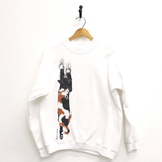 Vintage Kitty Cat Scratching Wall Sweatshirt Medium