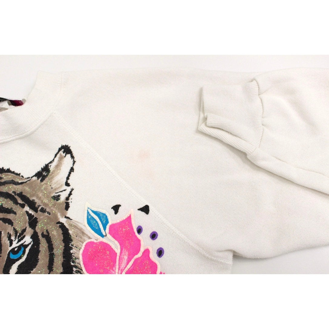 Vintage Floral Tigers Sweatshirt Medium