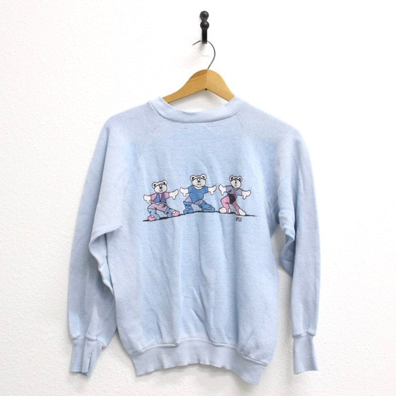 Vintage Teddy Bear Aerobics Sweatshirt Small