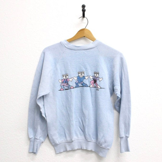 Vintage Teddy Bear Aerobics Sweatshirt Small