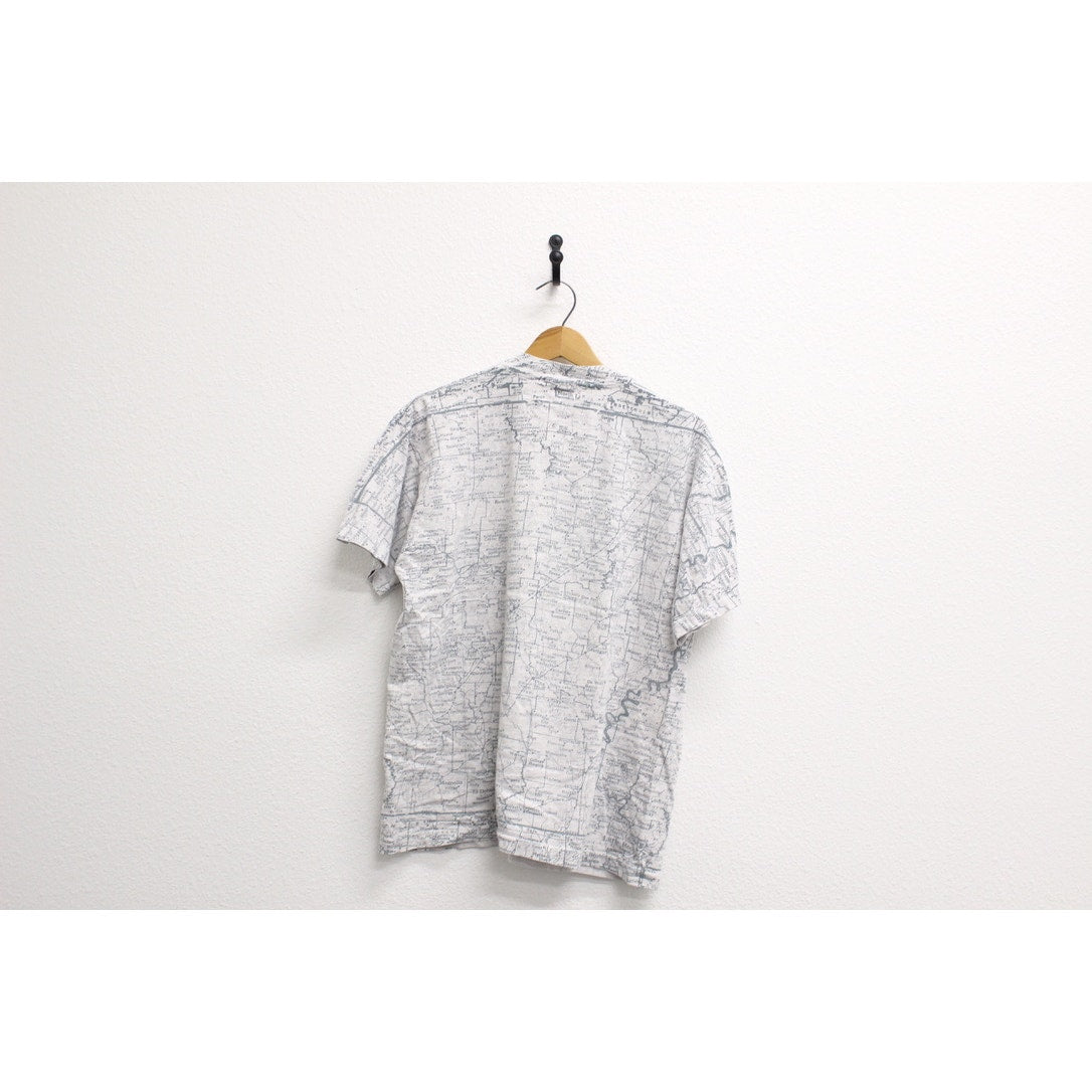 Vintage Arkansas Map T Shirt Large