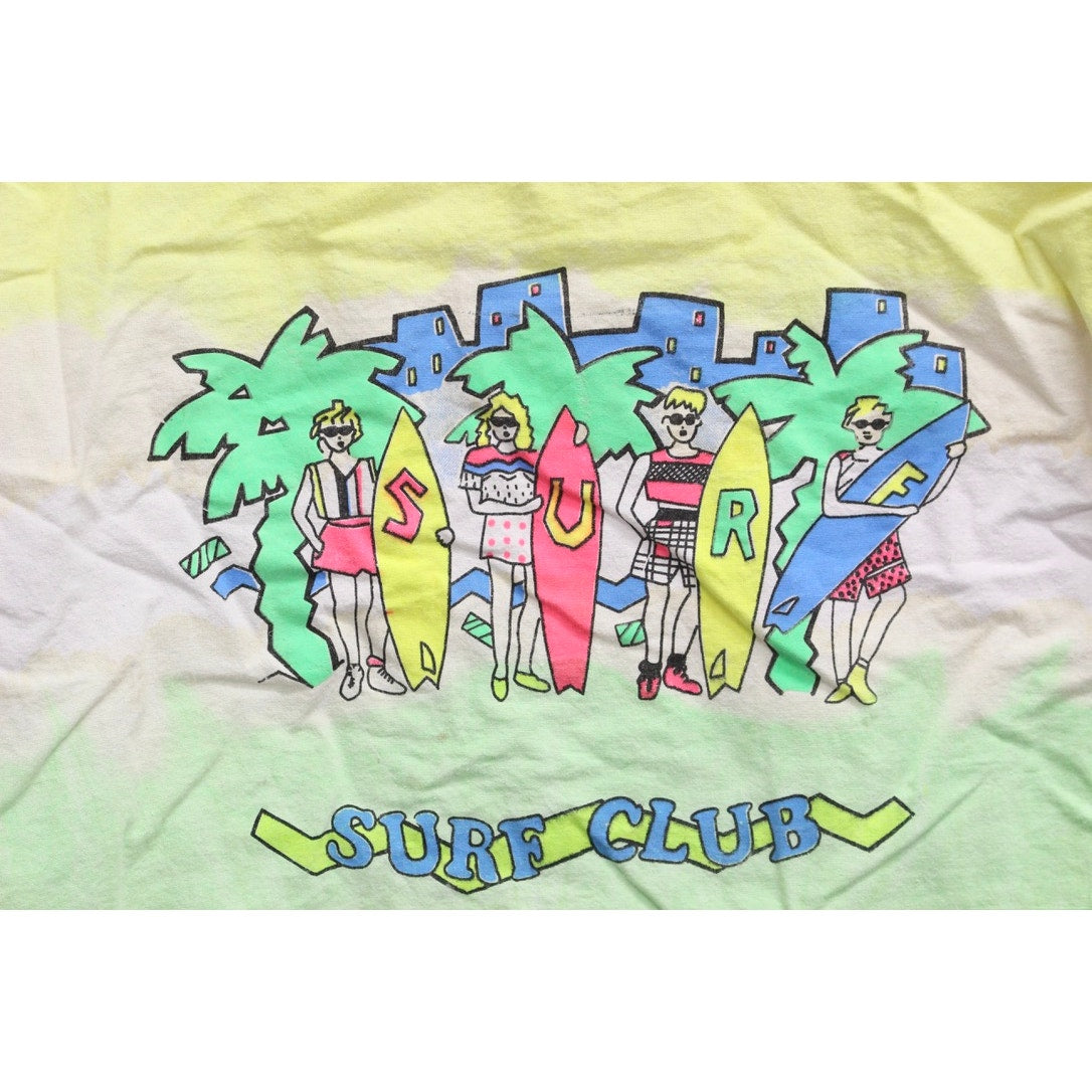 Vintage Surf Club Neon Crop Top T Shirt Small