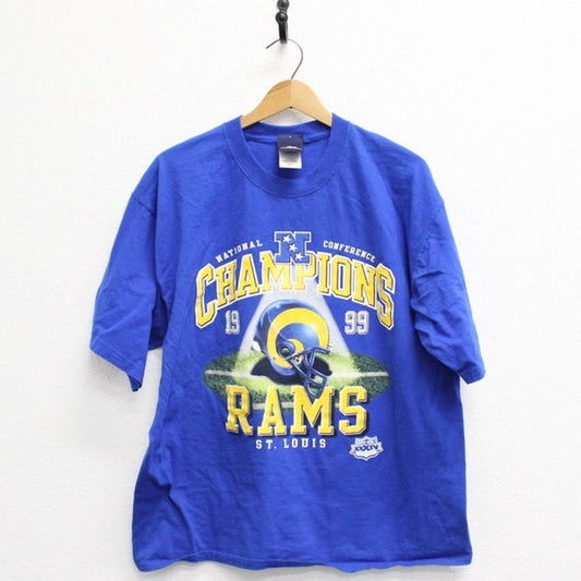 Vintage St Louis Rams Football NFC Champions 1999 T Shirt XL