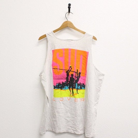 Vintage Sun Lover Florida Volleyball Tank Top Shirt XL