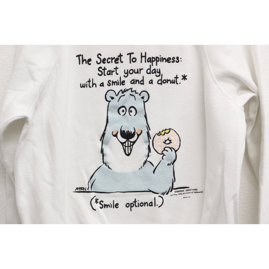 Vintage The Secret to Happiness Bear Sweatshirt XL