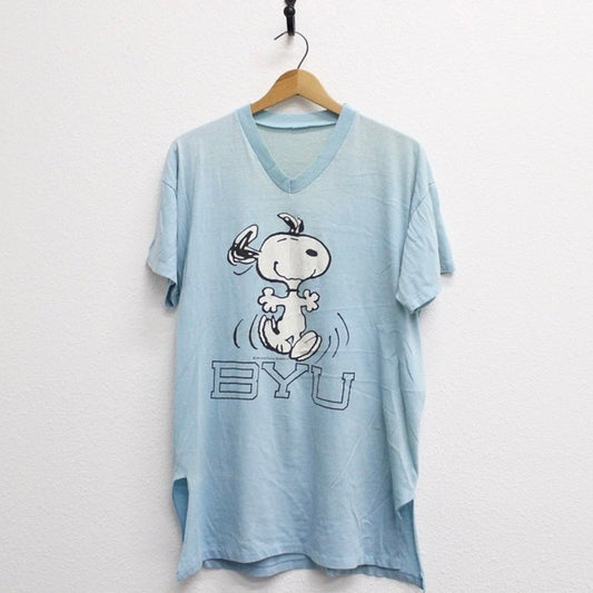 Vintage Brigham Young University BYU Cougars Snoopy Night T Shirt Large