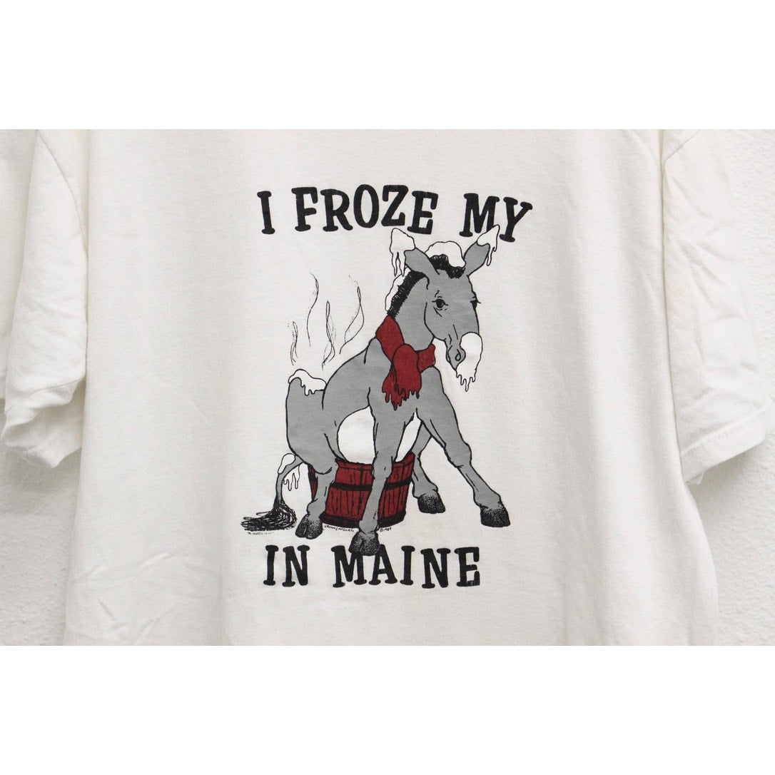 Vintage I Froze My Ass in Maine T Shirt Large