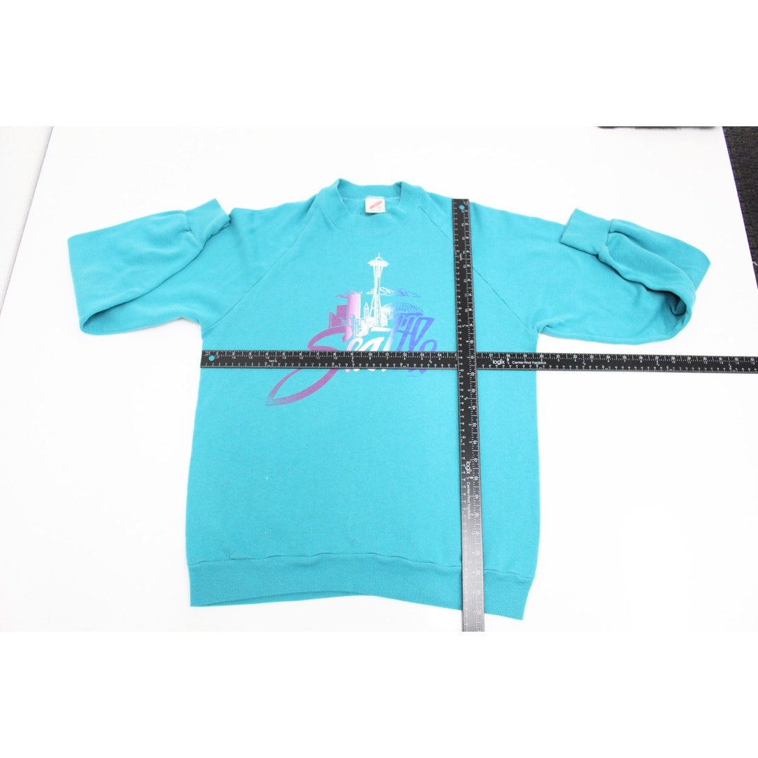 Vintage Seattle Washington Skyline Sweatshirt Large