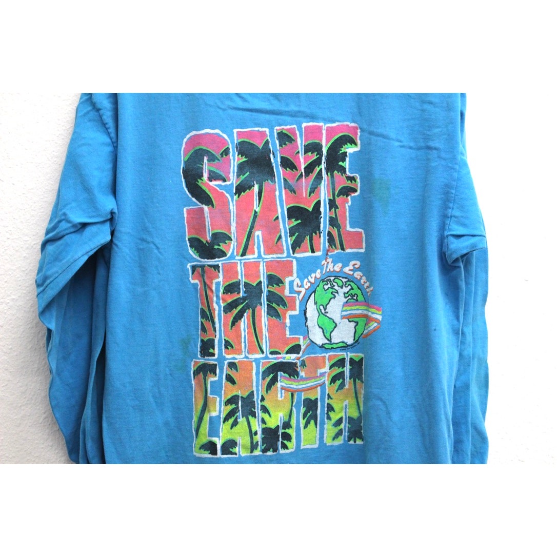 Vintage Save the Earth Long Sleeve T Shirt XL