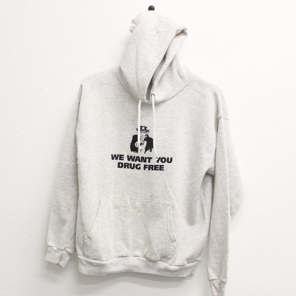 Vintage Oregon National Guard Drug Free Hooded Sweatshirt Large