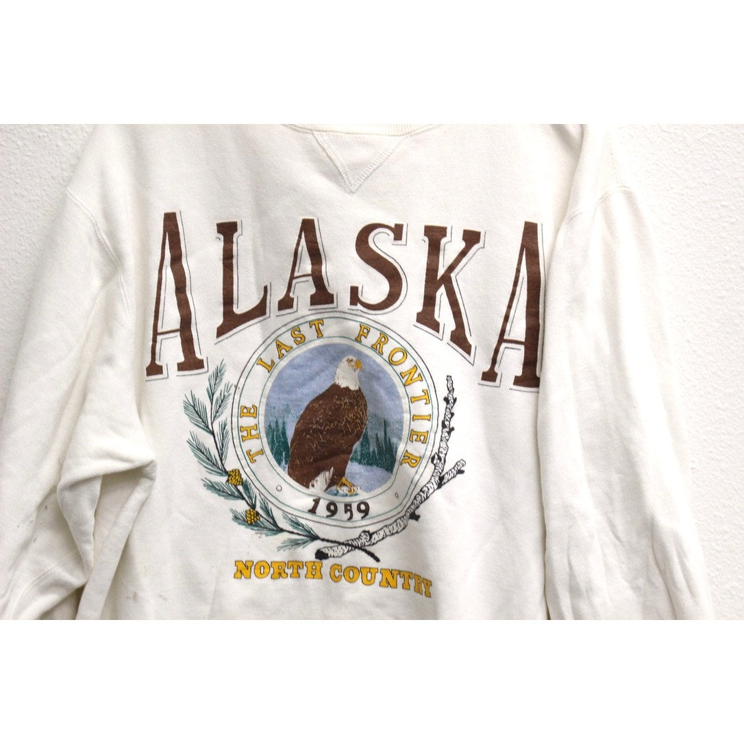 Vintage Alaska The Last Frontier Bald Eagle Sweatshirt Medium