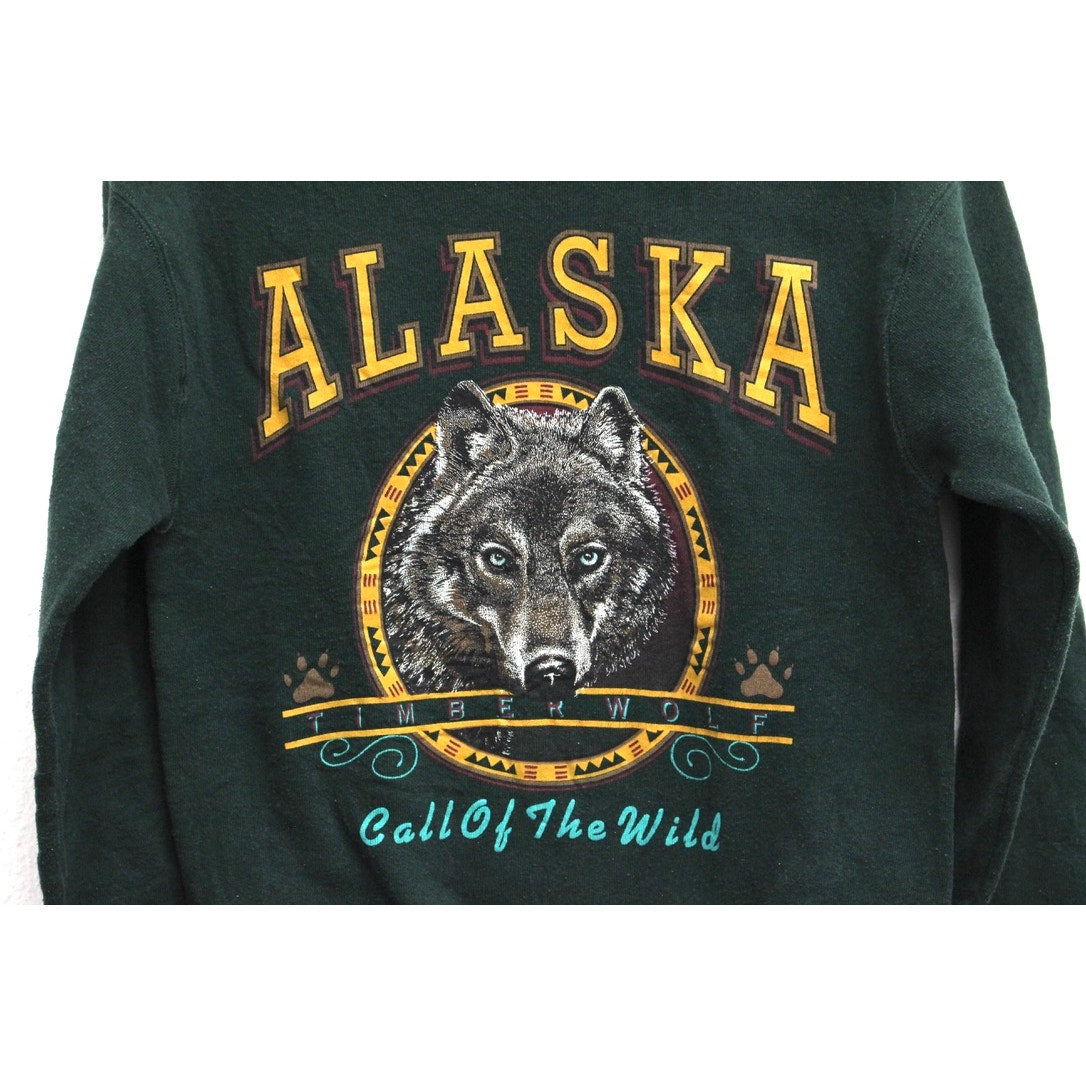 Vintage Alaska Timberwolf Call Of The Wild Sweatshirt Small