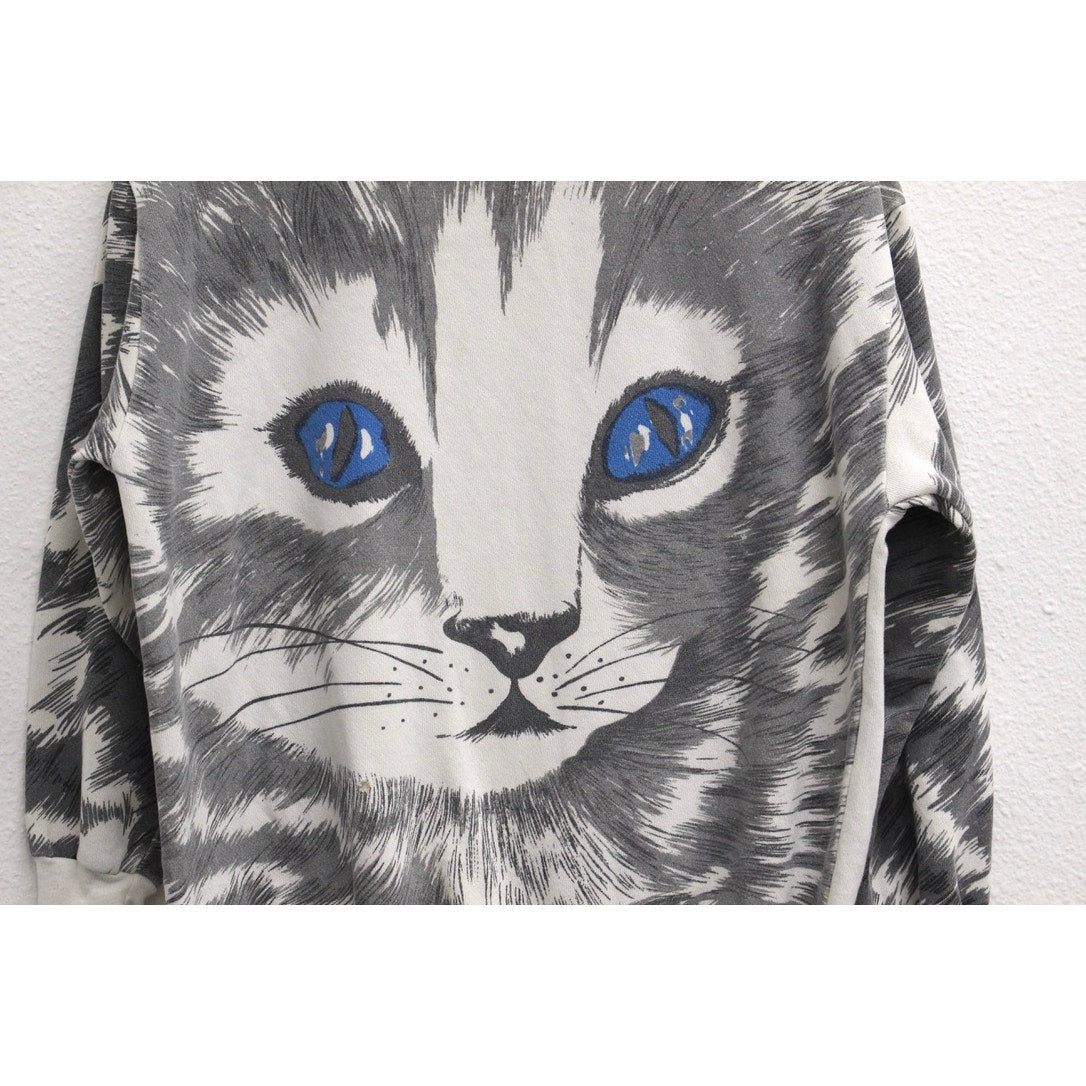 Vintage Kitty Cat Face Sweatshirt Medium