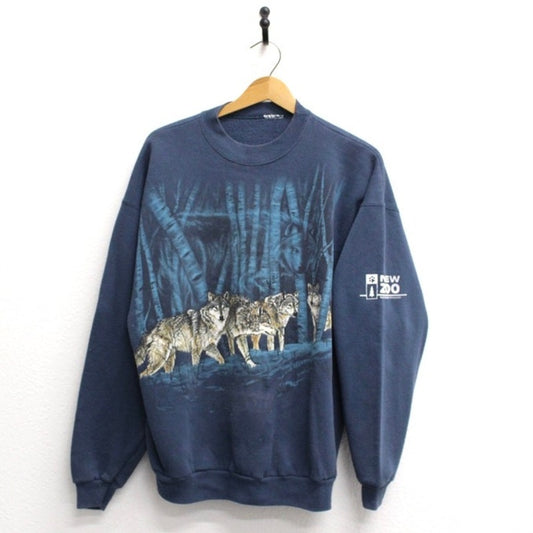 Vintage Wolf Pack Wilderness Sweatshirt Large