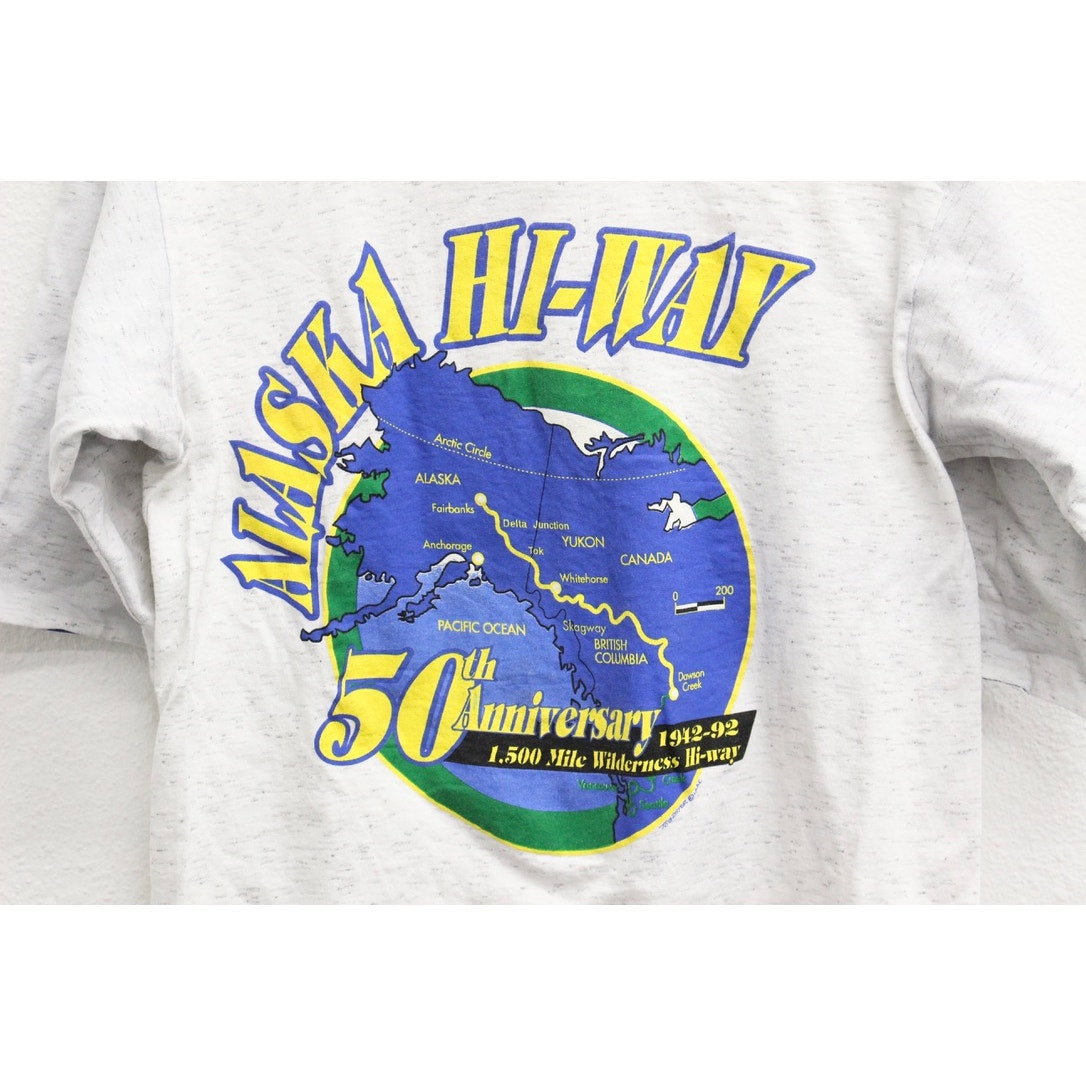 Vintage Alaska Highway 50th Anniversary T Shirt Large