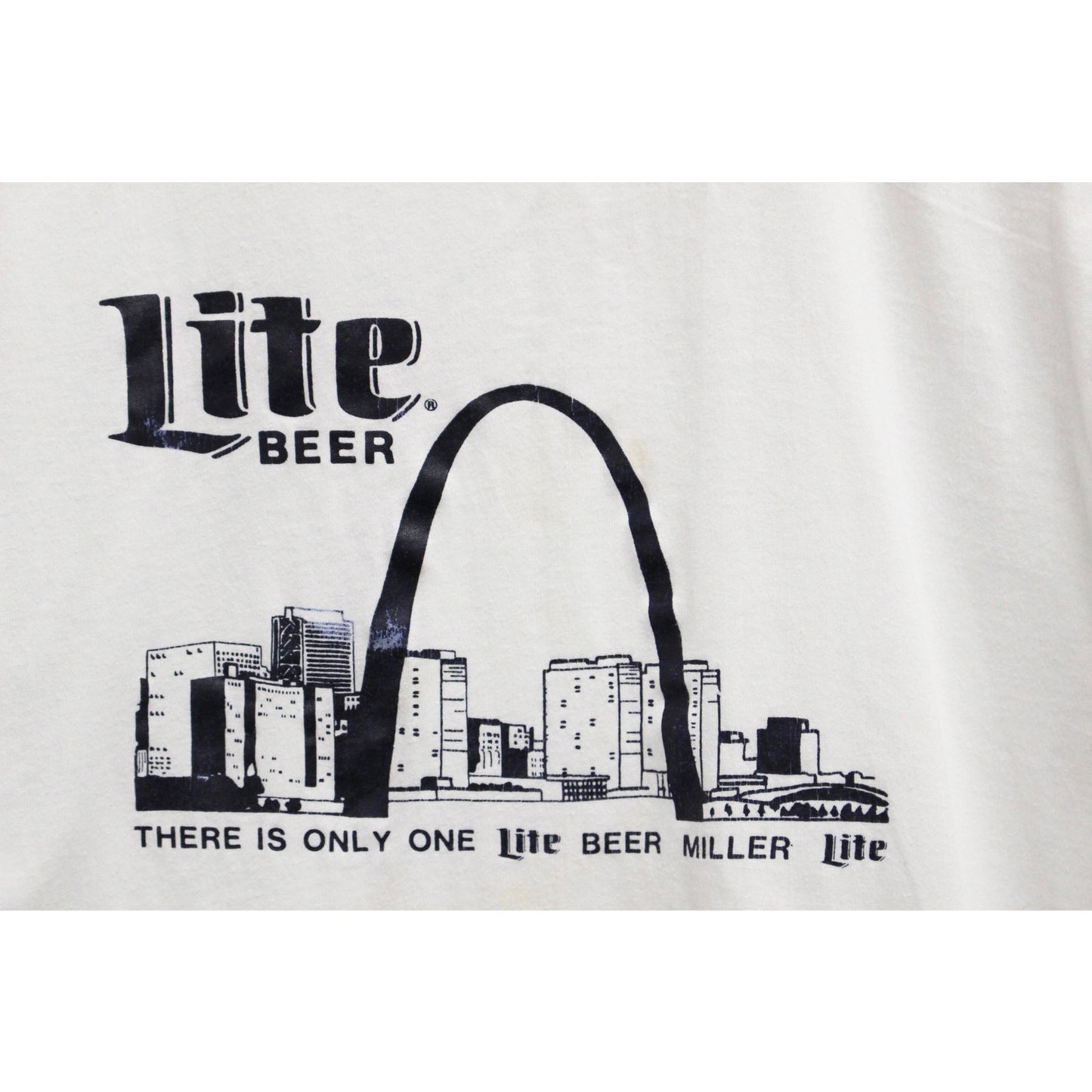 Vintage Miller Lite Beer St Louis Gateway Arch T Shirt Large