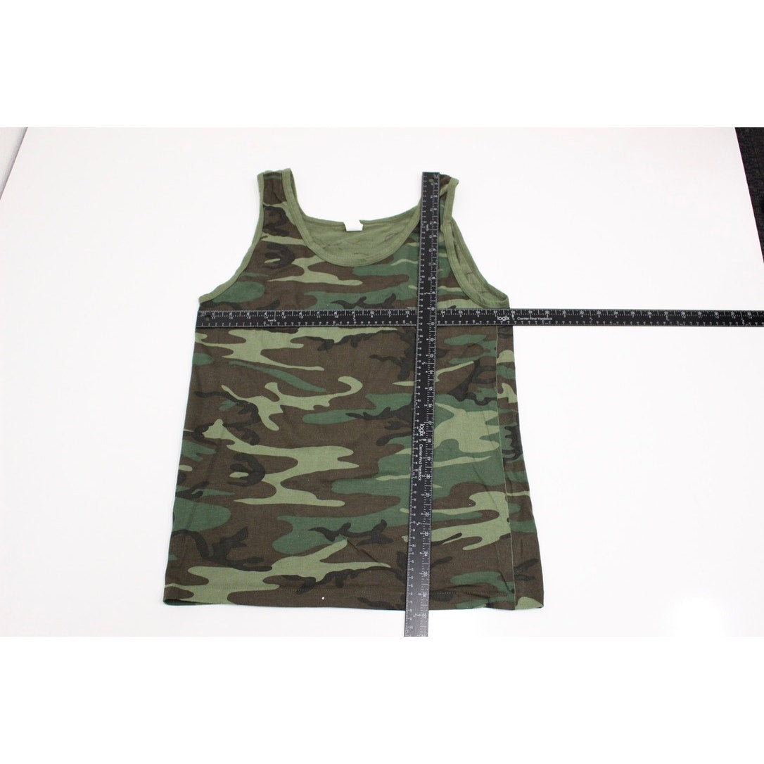 Vintage Army Camouflage Camo Tank Top T Shirt Large