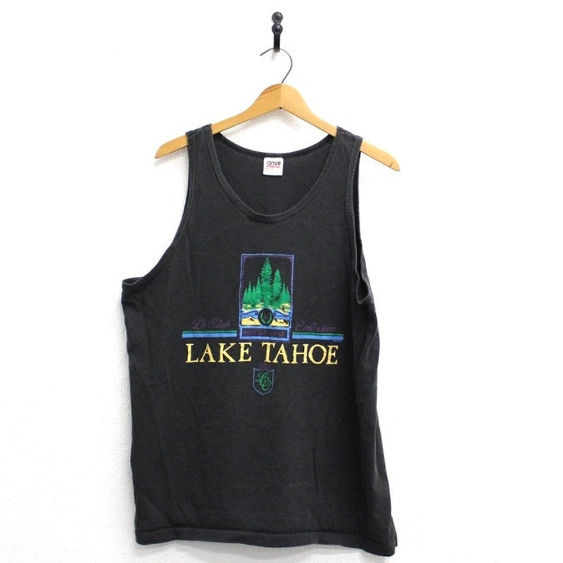 Vintage Lake Tahoe Mountain Classic Tank Top T Shirt XL