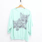 Vintage Kitty Cat Faces Sweatshirt Large