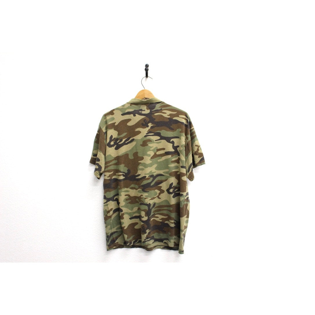 Vintage Army Camouflage Camo T Shirt XL