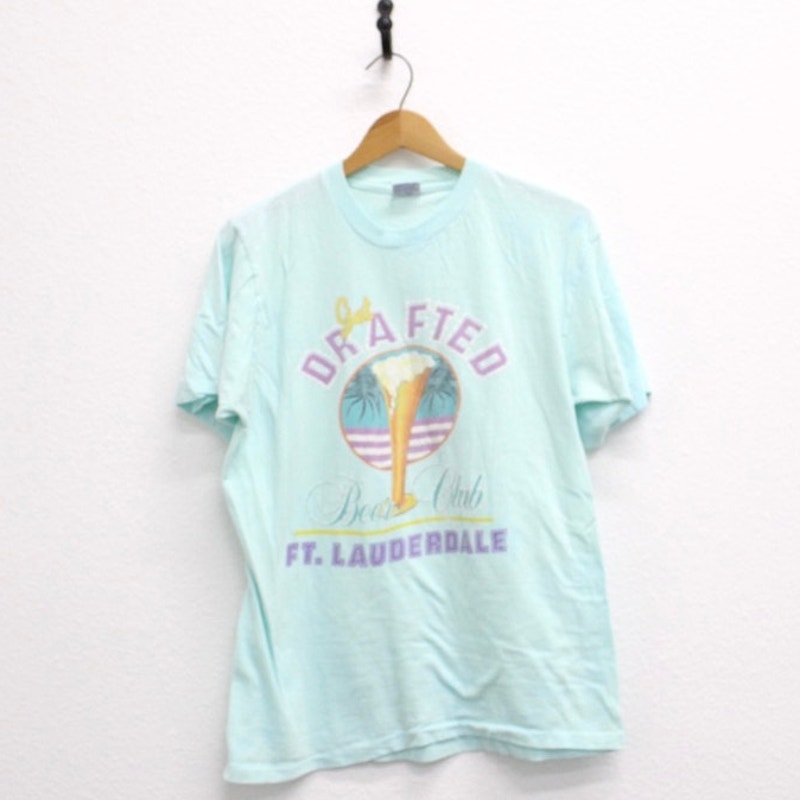 Vintage Get Drafted Beef Club Fort Lauderdale T Shirt Large