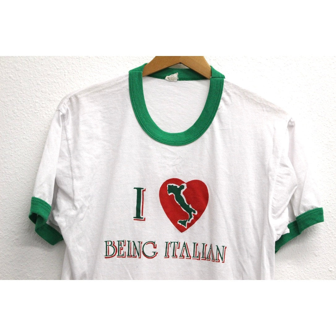 Vintage I Love Being Italian T Shirt Large