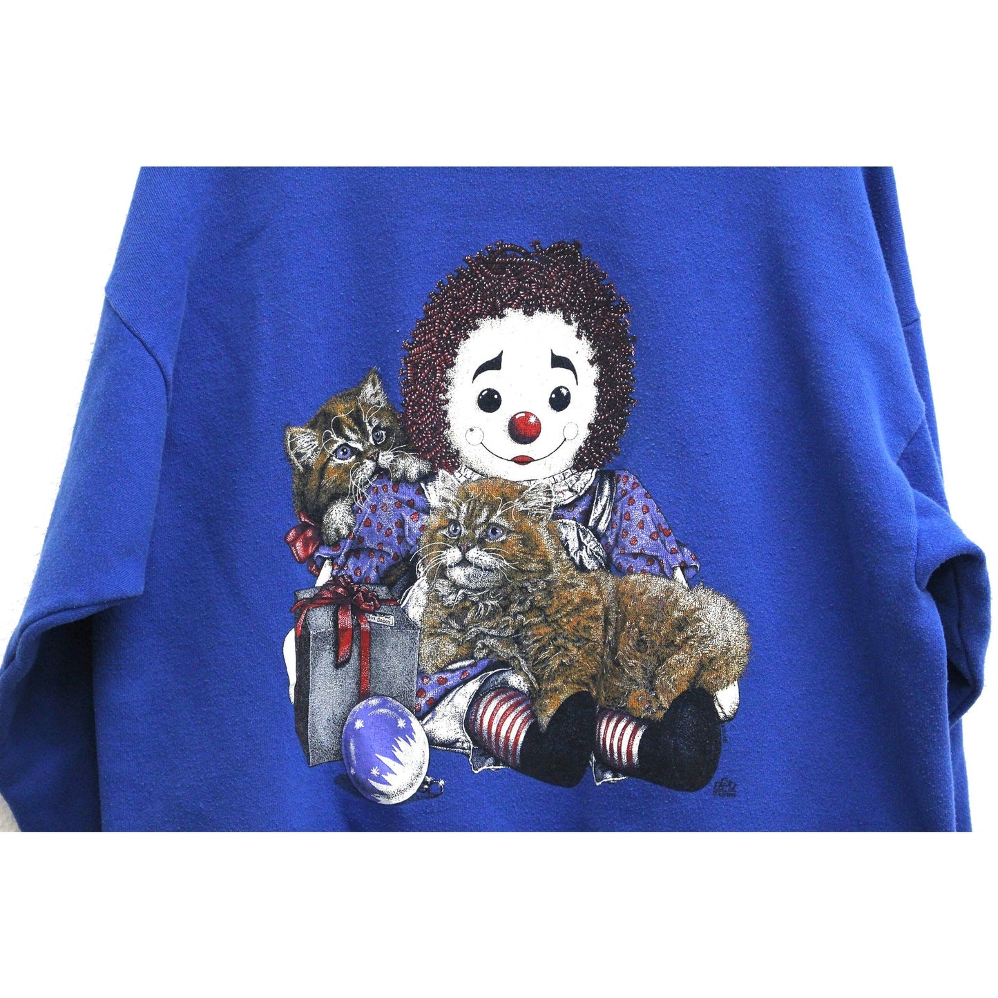 Vintage Kitty Cat Christmas Ornament Gift Box Sweatshirt Large